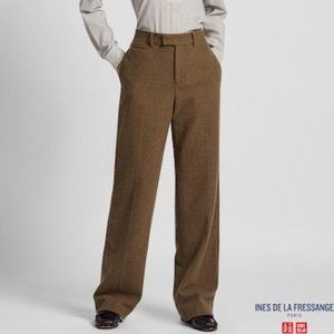 Uniqlo IDLF Women soft tweed wide-leg pants